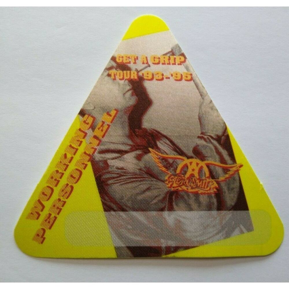 Aerosmith Backstage Pass Original Get A Grip 93-95 Tour Hard Rock Music Yellow